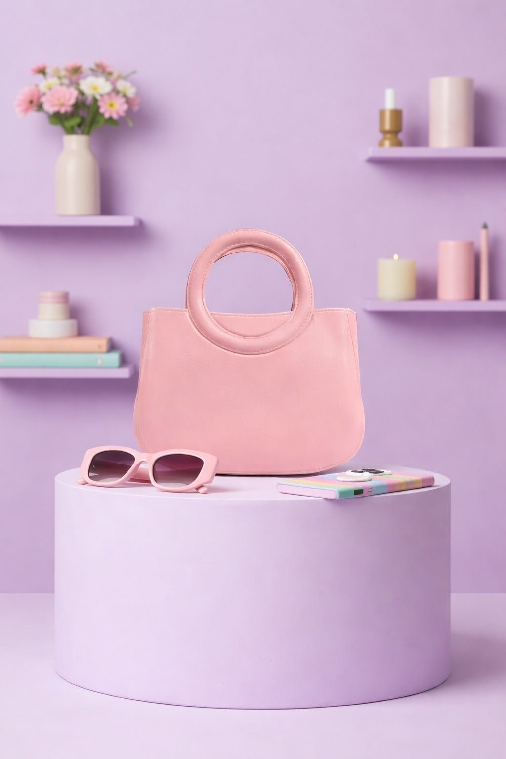 Custom Charm Mini Tote - Soft Pink