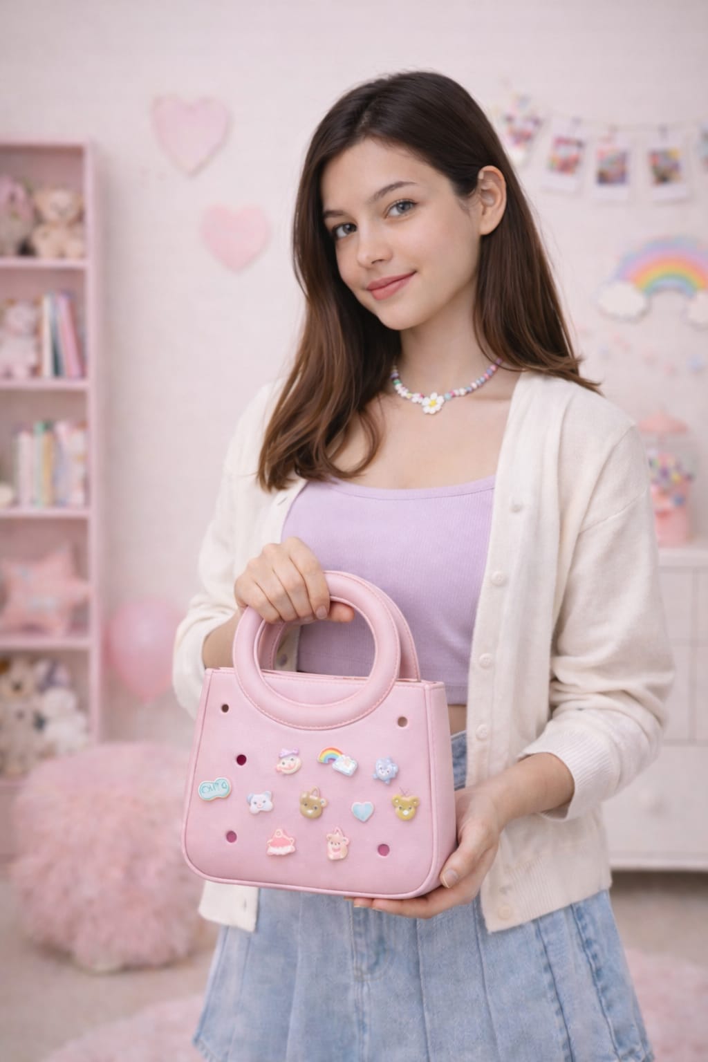 Custom Charm Mini Tote - Soft Pink