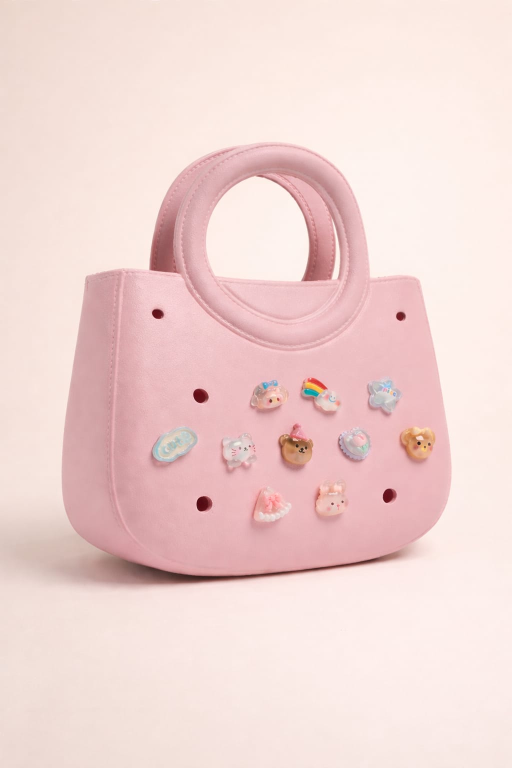 Custom Charm Mini Tote - Soft Pink