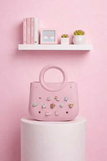 Custom Charm Mini Tote - Soft Pink